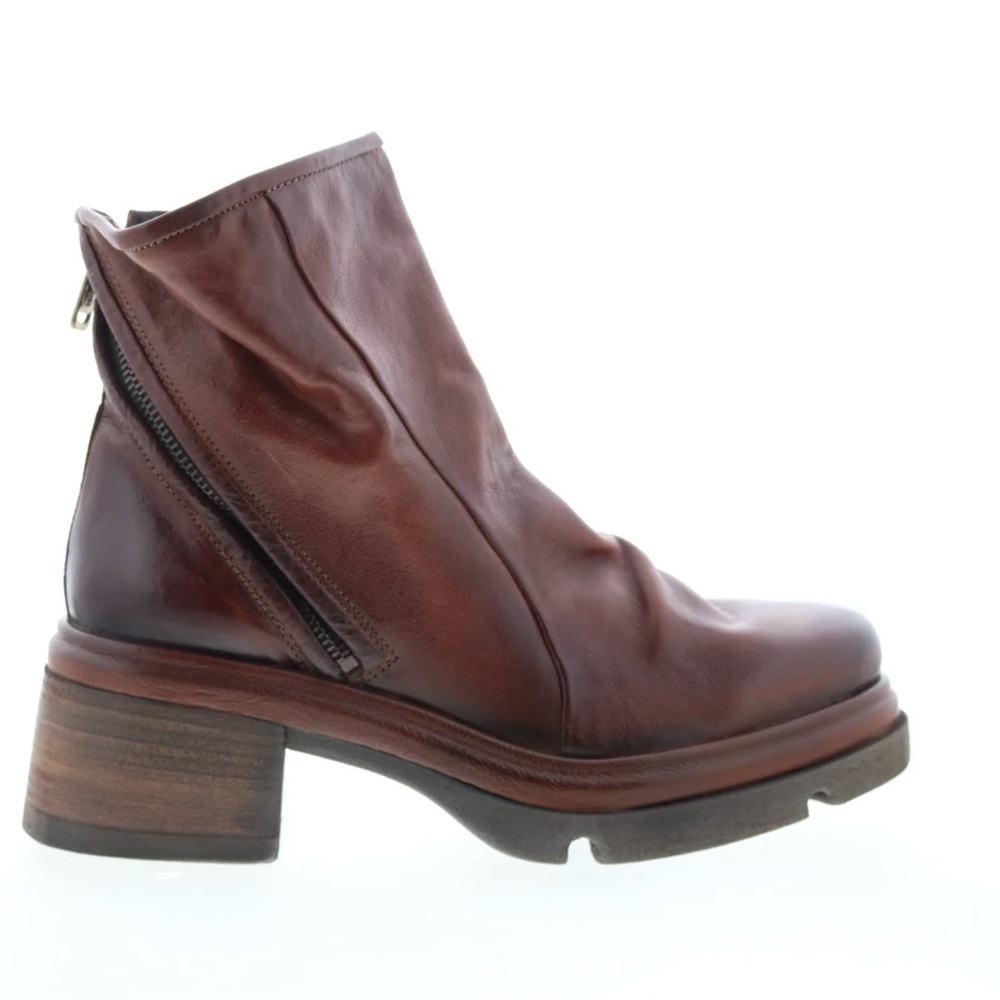A.S.98 Rich Brown Leather Edgar Ankle Booties
